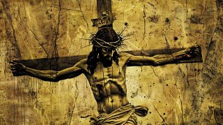 Jesus Christ cross AI desktop wallpaper download