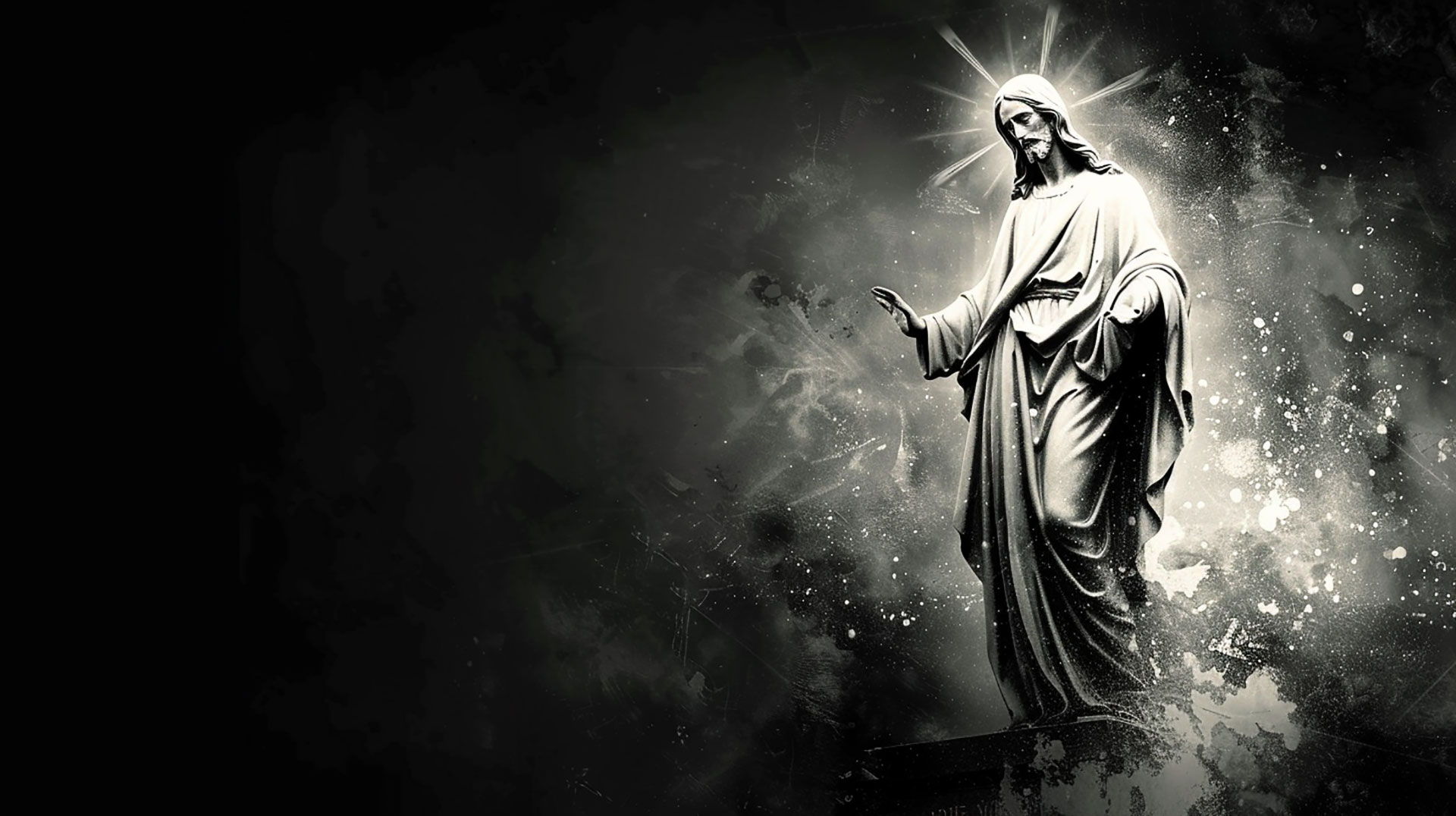 Dark Jesus Christ AI desktop wallpaper download