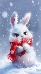 Digital Kawaii Bunny Wallpaper: Cuteness Overload