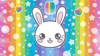 Download Kawaii Bunny AI Image: Lovely Desktop Background