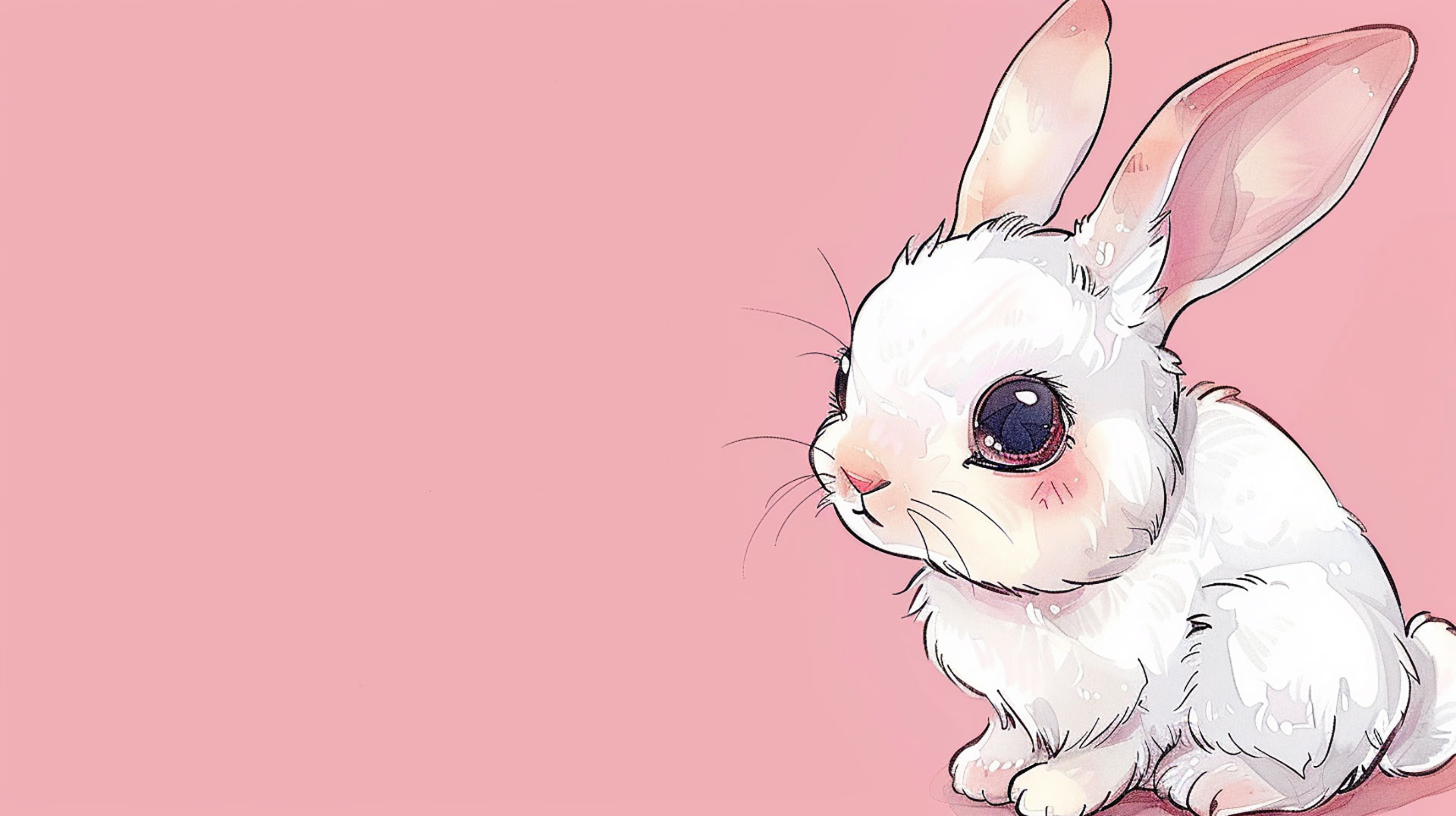 Kawaii Bunny AI Image: 16:9 HD Desktop Wallpaper