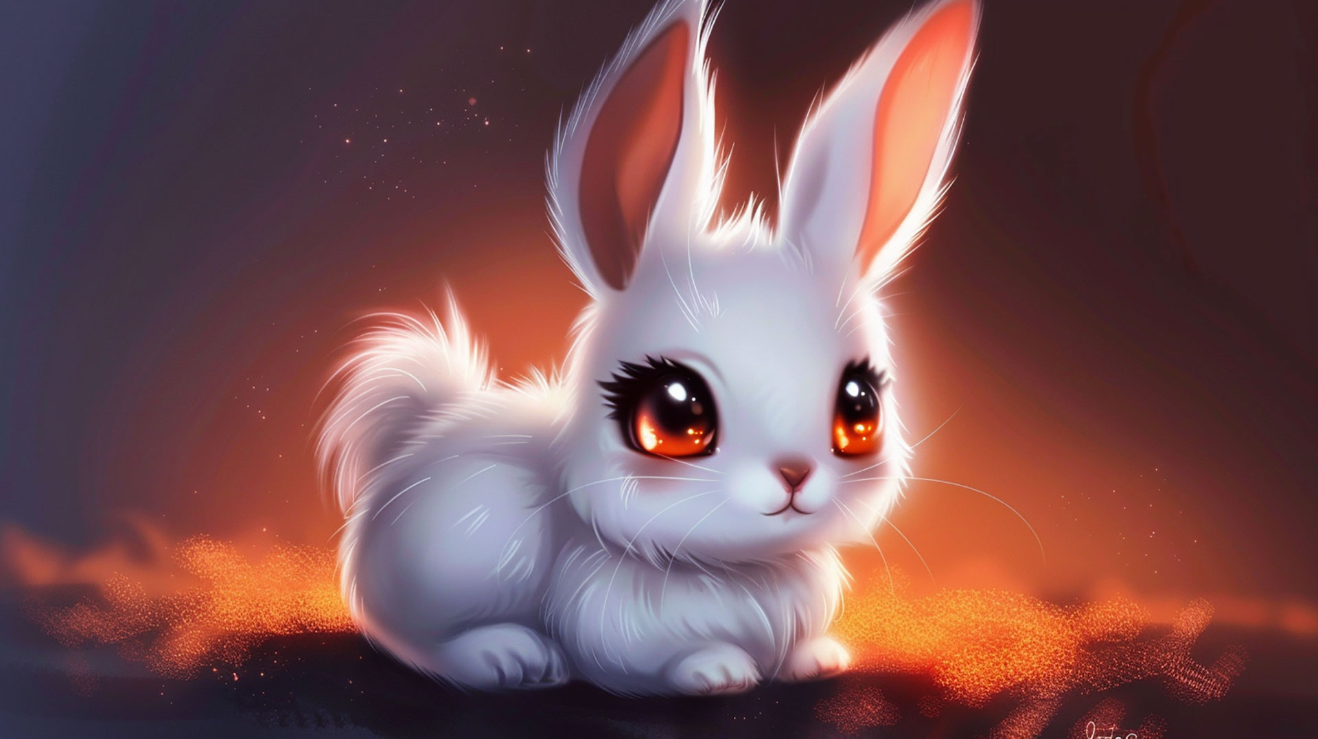 Kawaii Bunny AI Image: Cute Desktop Background