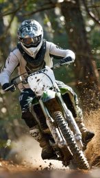 Dynamic Kawasaki Dirt Bike Wallpaper for Huawei Phones