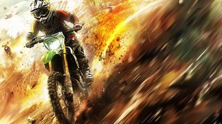 Dynamic Kawasaki Dirt Bike Wallpaper for Huawei Phones