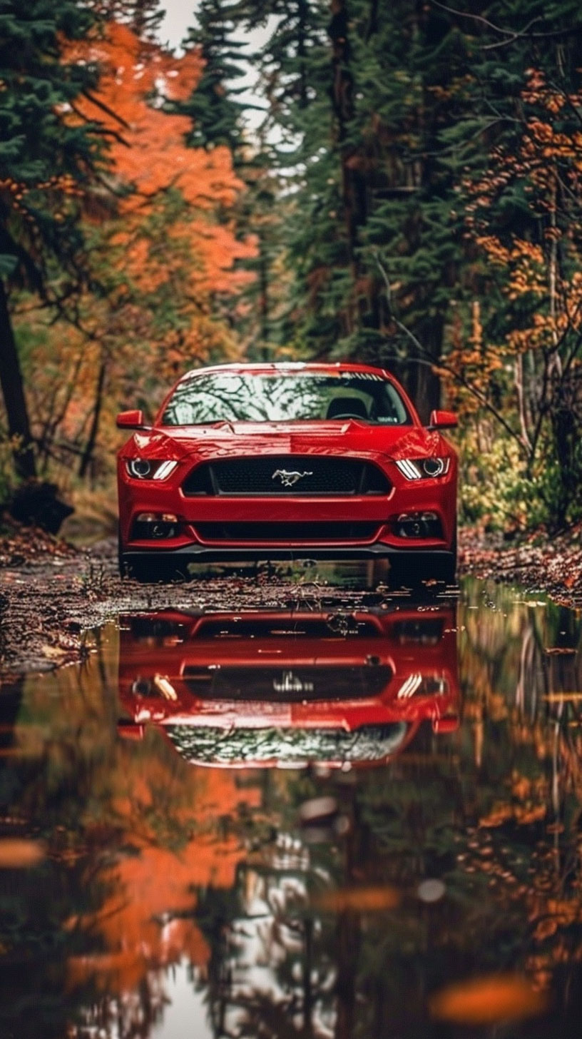 White Mustang Lock Screen