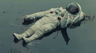 Lonely Astronaut HD Wallpaper: 16:9 Aspect Ratio