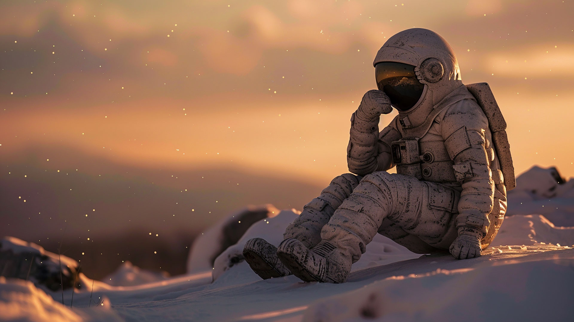 Lonely Astronaut HD Wallpaper: Serene Desktop Background