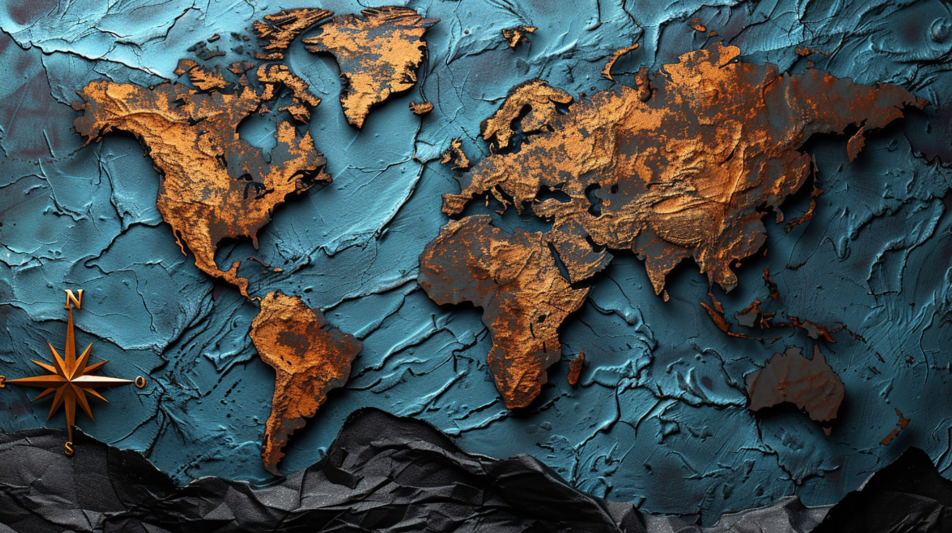 Earth's Atlas: 16:9 Earth Map Desktop Background