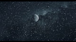 Galactic Night Sky Moon and Stars Desktop Background