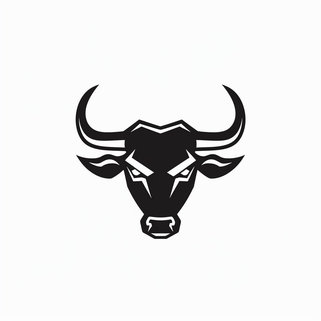 Sleek Minimal Black Bull Emblem for Modern Brands