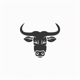 Sleek Minimal Black Bull Emblem for Modern Brands