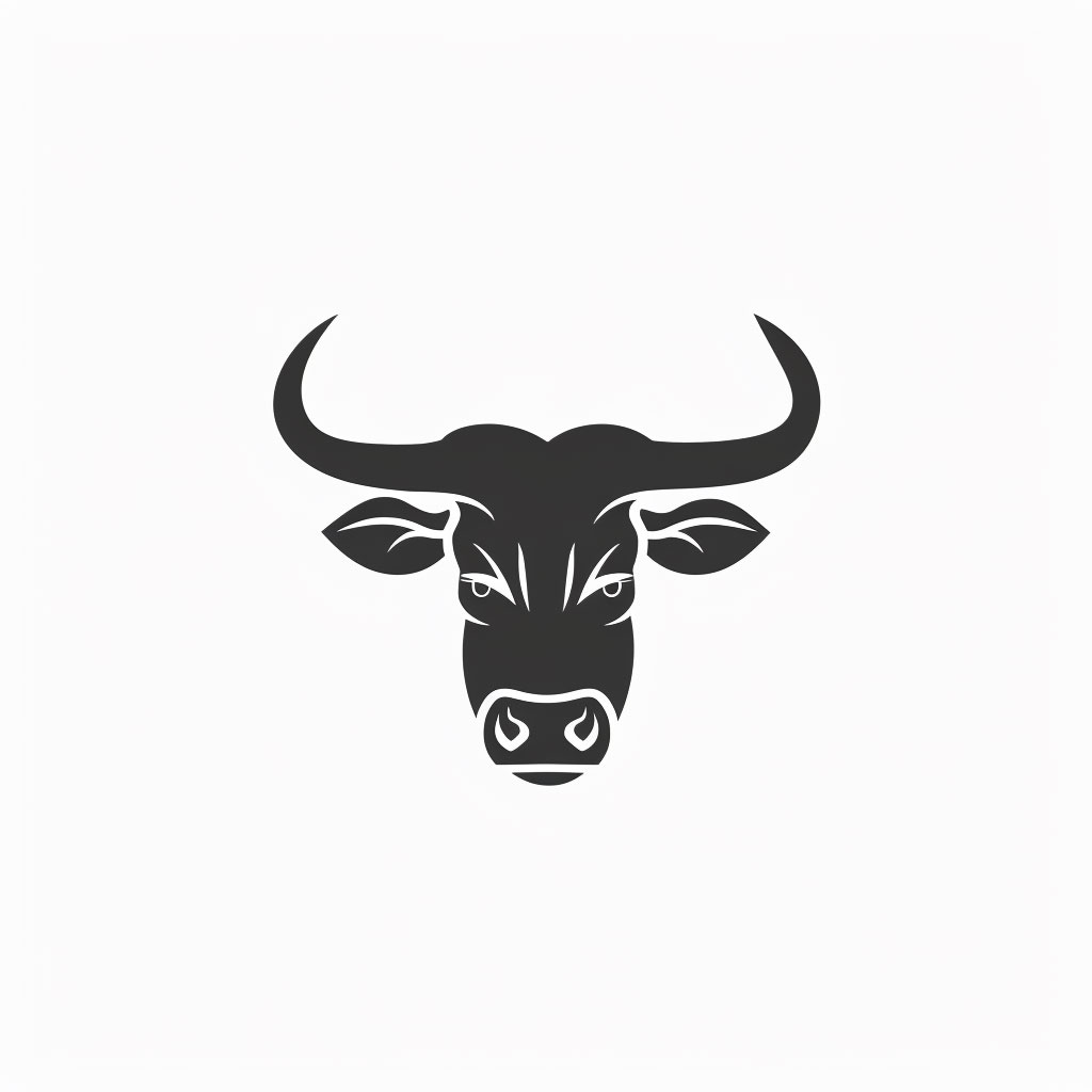 Sleek Minimal Black Bull Emblem for Modern Brands