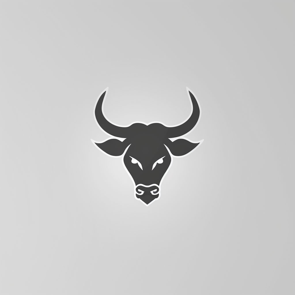 Elegant Minimalist Black Bull Logo in High Resolution