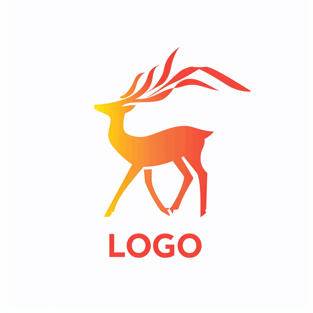 Minimalist Deer Body Logo in High Resolution