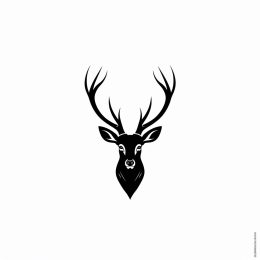 High Resolution Minimal Deer Head Logo for Sophisticated Brands