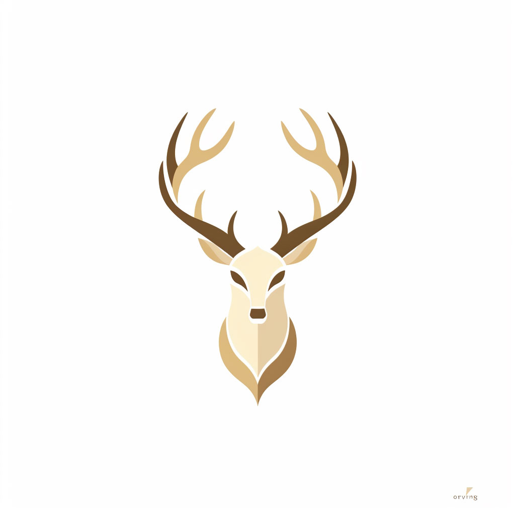 Clean and Modern Minimal Deer Head Logo