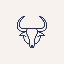 Clean Linear Bull Horns Emblem: Sophisticated Branding