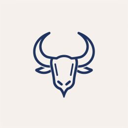 Elegant Linear Bull Horns Symbol: Refined Brand Identity