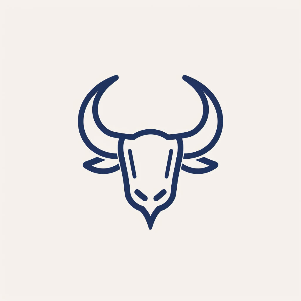 Elegant Linear Bull Horns Symbol: Refined Brand Identity