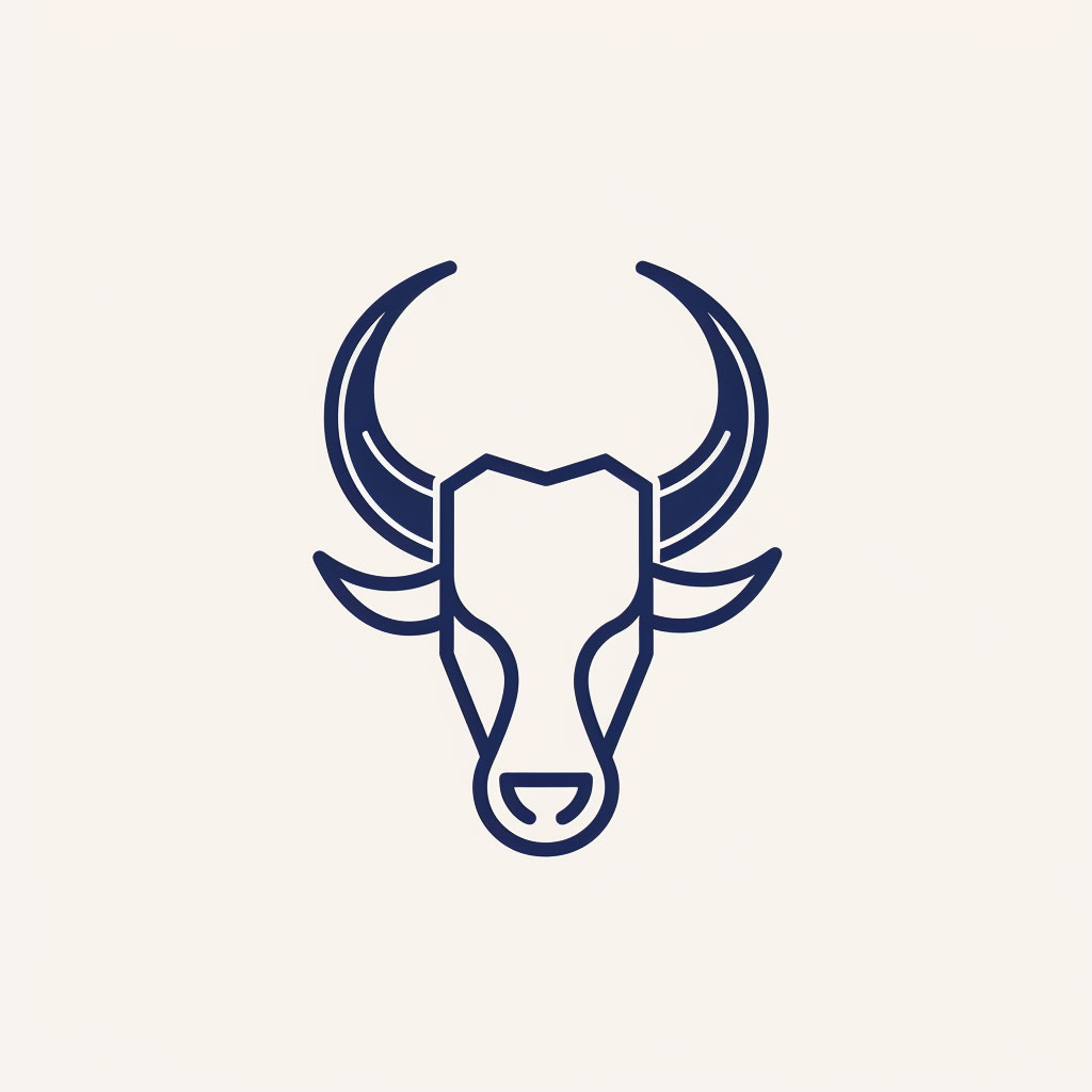 Sleek Minimal Linear Bull Horns Icon for Contemporary Brands