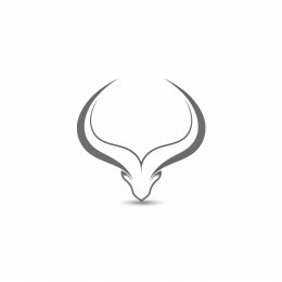 Linear Minimalist Bull Horns Emblem: Modern Simplicity