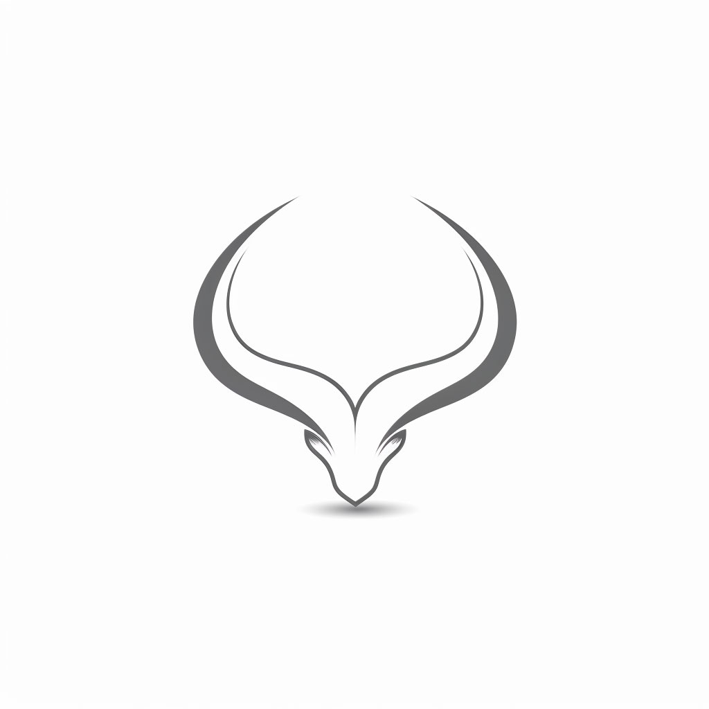 Linear Minimalist Bull Horns Emblem: Modern Simplicity