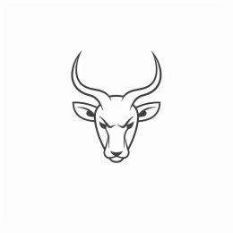 Chic Minimalist Linear Bull Horns Emblem in High Resolution