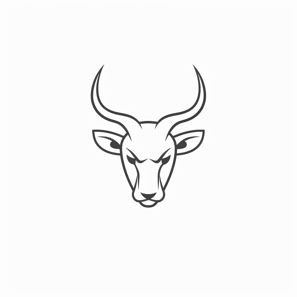 Chic Minimalist Linear Bull Horns Emblem in High Resolution