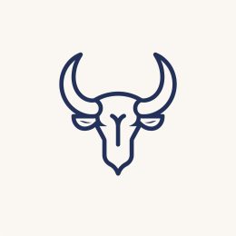 Minimal Linear Bull Horns Icon: Clean and Striking Design