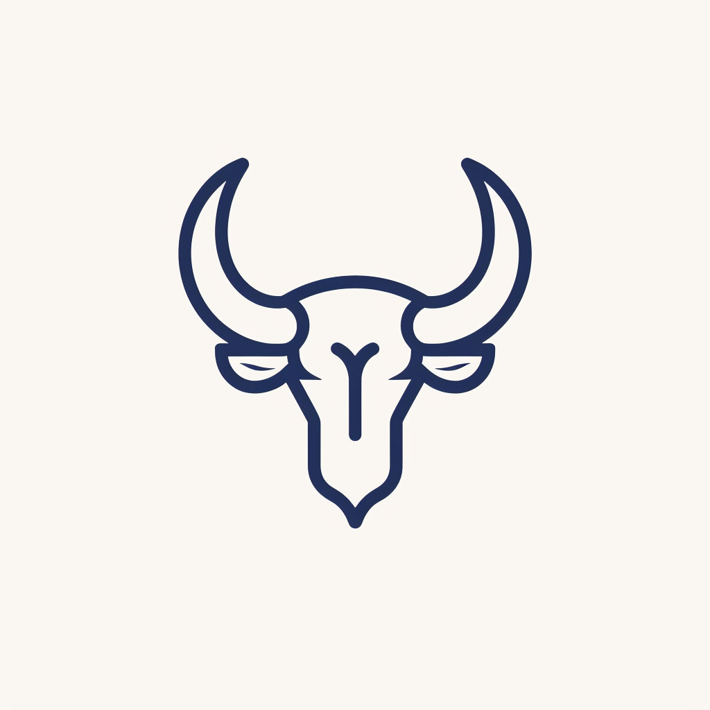 Minimal Linear Bull Horns Icon: Clean and Striking Design