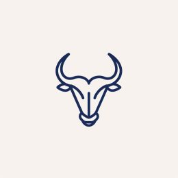 Minimal Linear Bull Horns Logo: Clean and Sharp Design