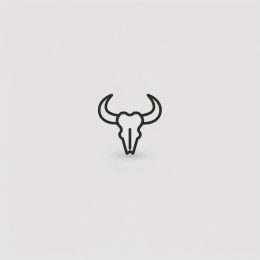 Minimalist Linear Bull Horns Symbol: Timeless Elegance