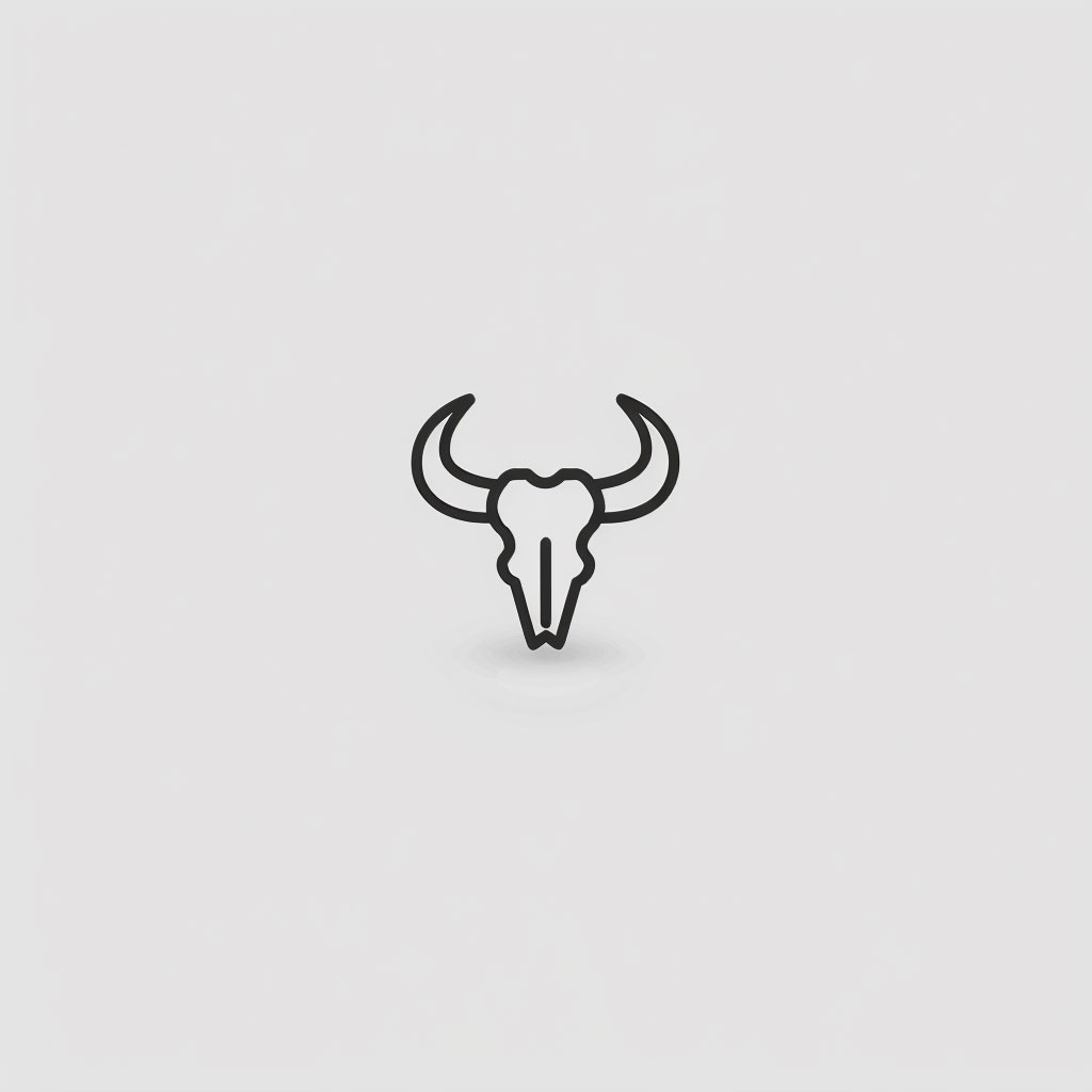 Minimalist Linear Bull Horns Symbol: Timeless Elegance