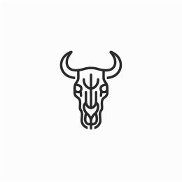 Minimalist Linear Bull Skull Logo: Elegant Simplicity