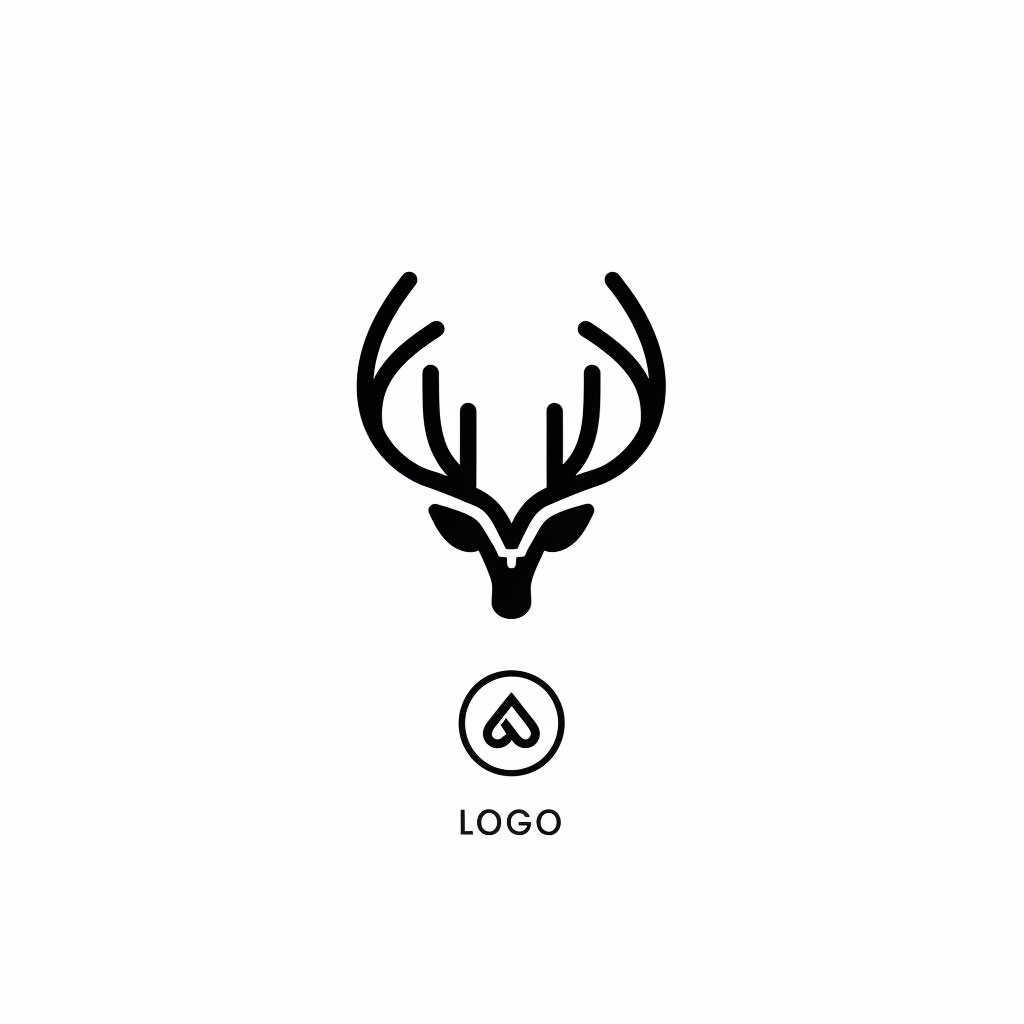 Linear Minimalist Deer Logo in High Resolution