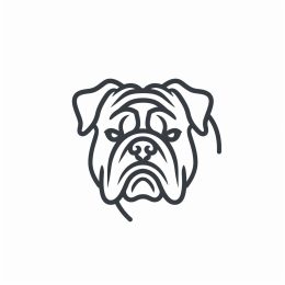 Minimal Thin Line Linear Bulldog Logo: Sleek Design