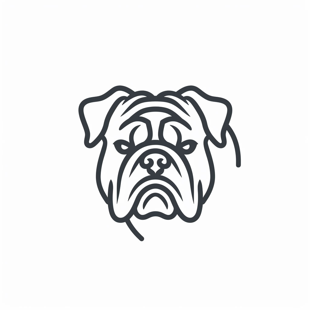 Minimal Thin Line Linear Bulldog Logo: Sleek Design