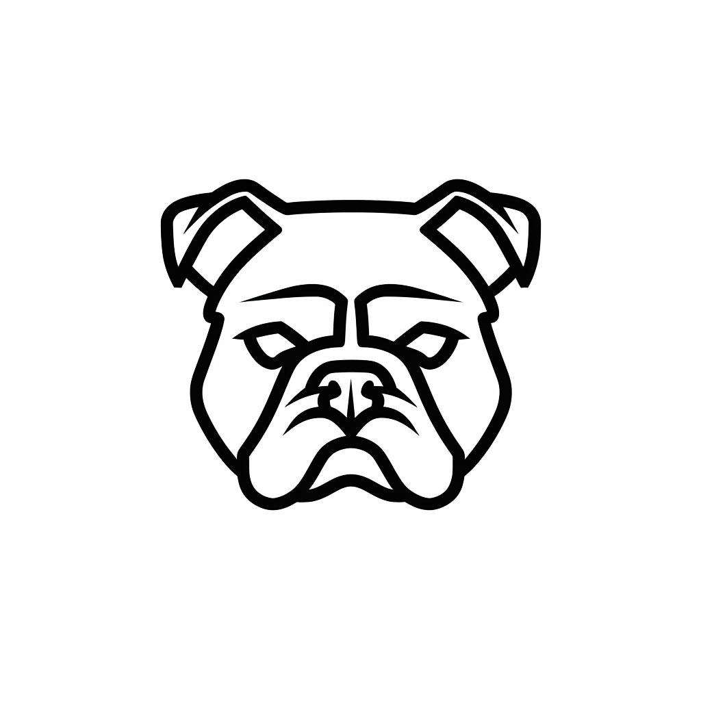 Elegant Thin Line Bulldog Emblem for Modern Brands