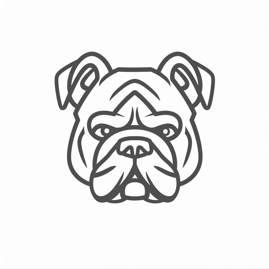 Stylish Thin Line Bulldog Logo: Minimalist Branding