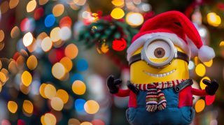 Playful Minion Christmas AI Wallpaper for Desktop Delight