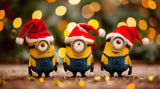 Heartwarming Minion Christmas Desktop Wallpaper for Joy