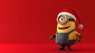 Cheerful Minion Christmas Digital Wallpaper for Festive Vibes