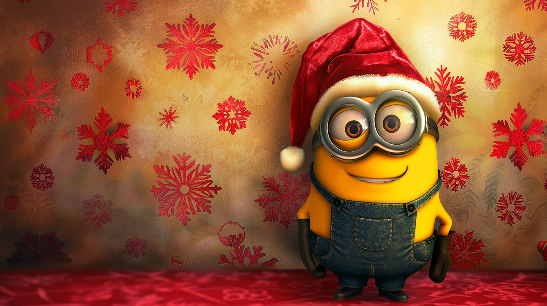 Download Free Minion Christmas AI Wallpaper