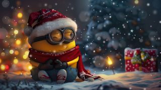 Jolly Minion Christmas Desktop Background for Holiday Spirit