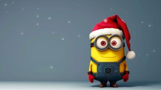 Festive Minion Christmas AI Wallpaper for Desktop