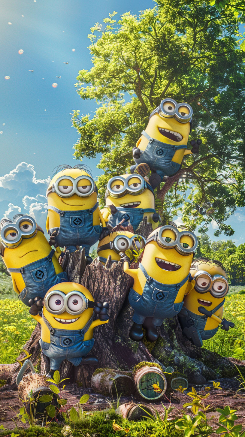 Cheerful Minions AI Wallpaper for Mobile Devices