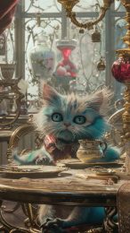 Free Alice in Wonderland Cat Mobile Wallpaper