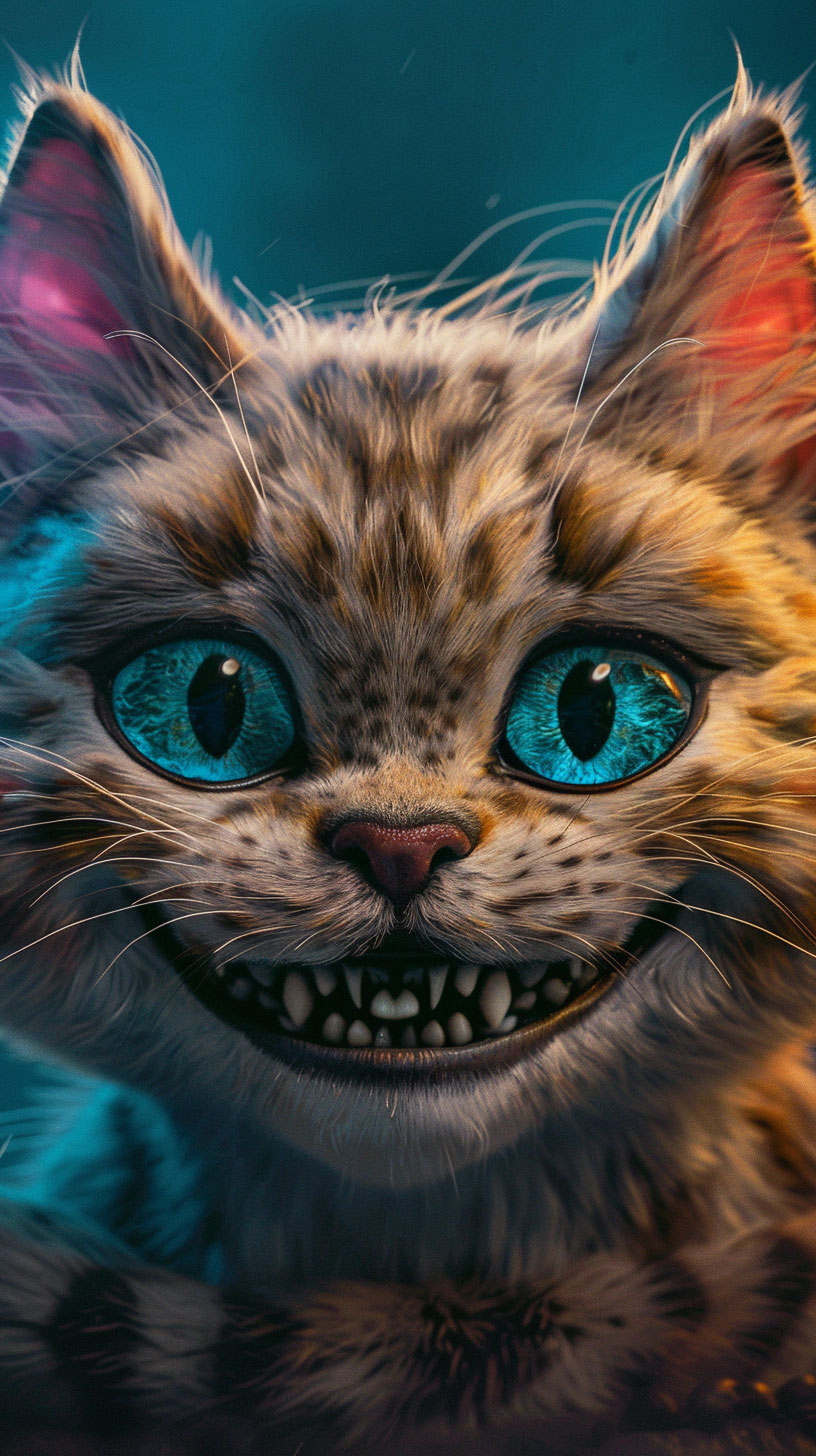 Whimsical Cheshire Cat Mobile Wallpaper