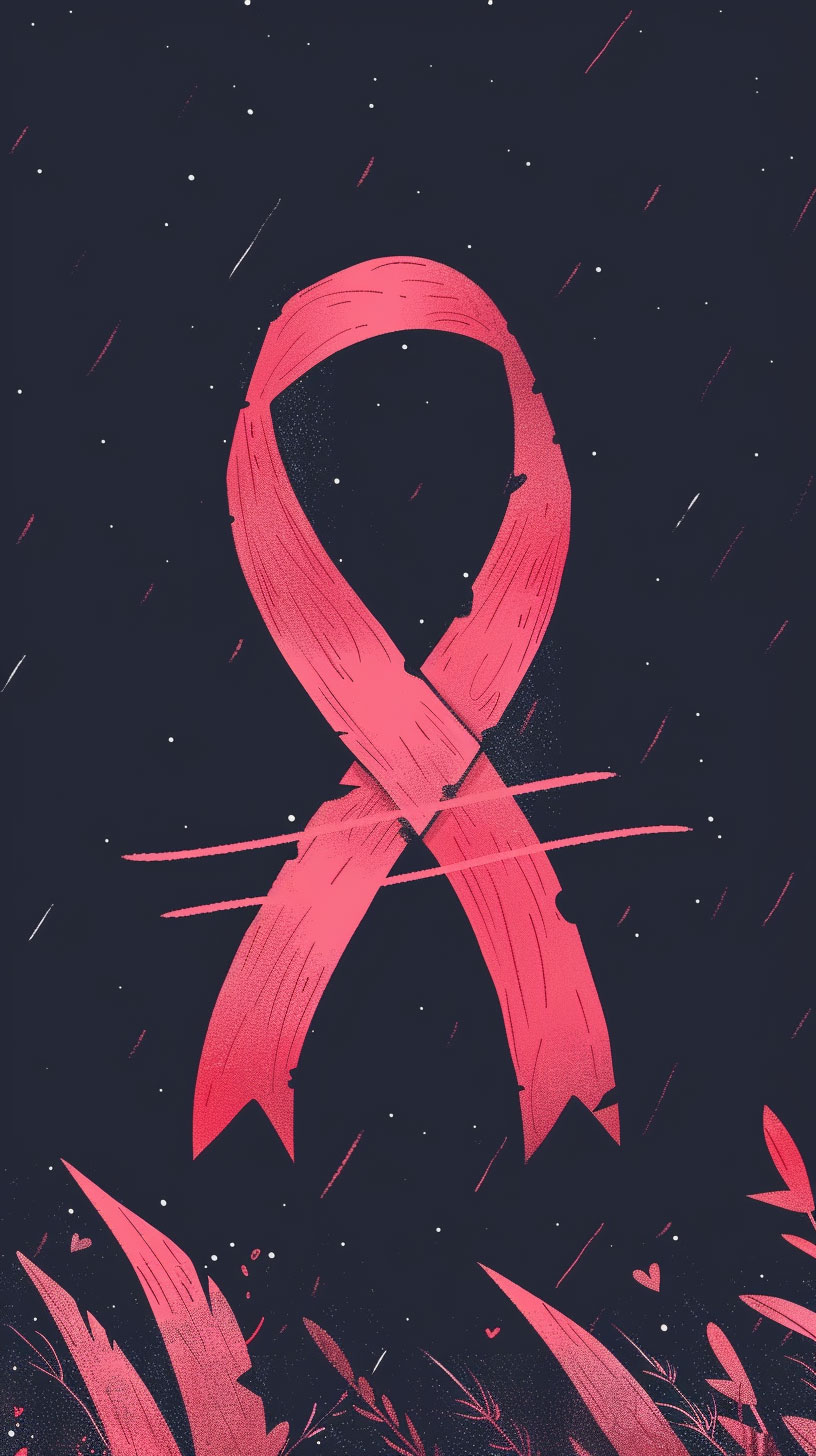 October Breast Cancer Month Mobile Background