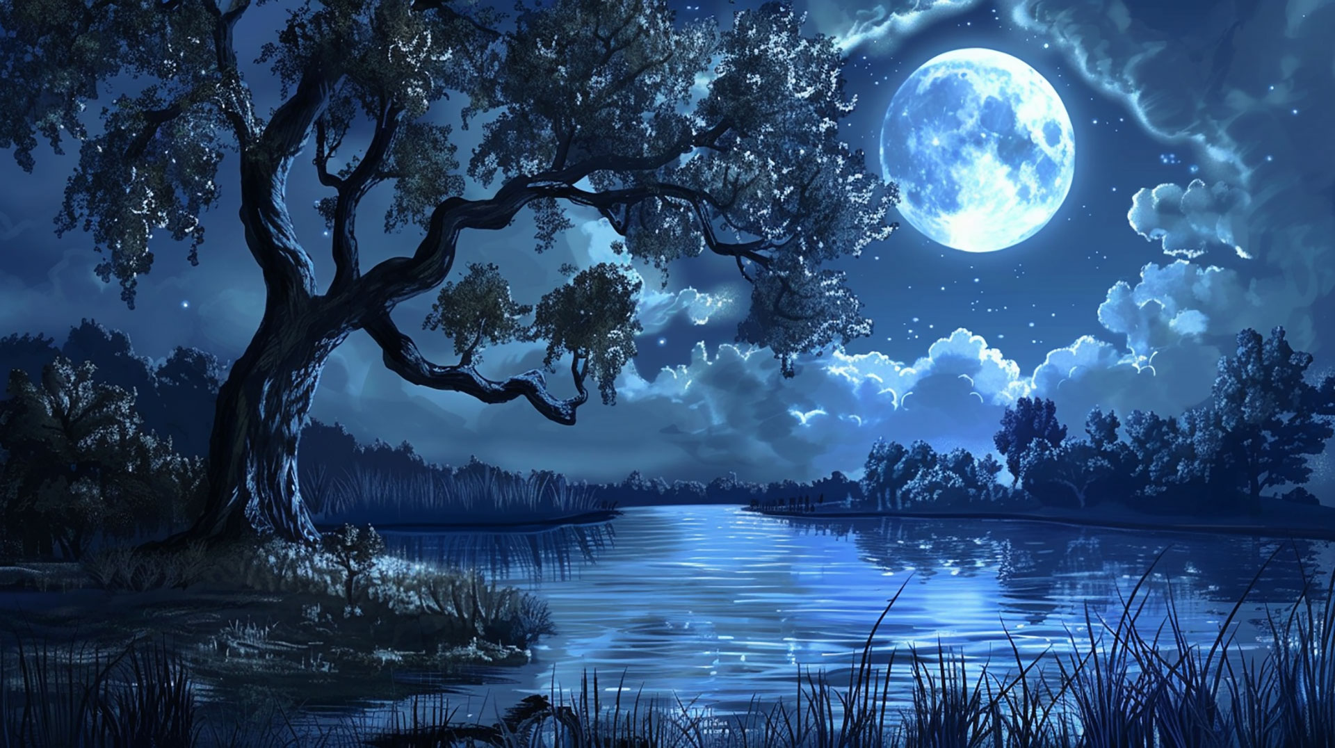 Mystical Night Sky AI Wallpaper for Desktop Wonders